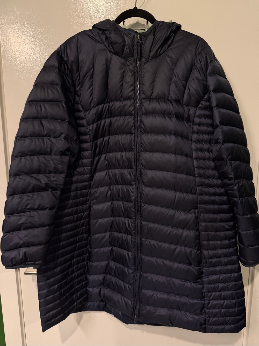 Eddie Bauer Navy Hooded Quilted Long Puffer Coat - Women